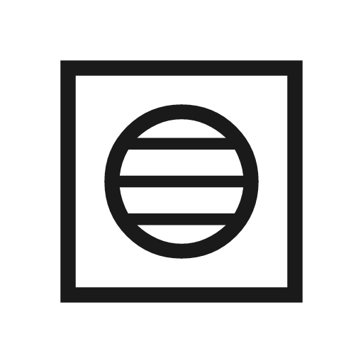 Hvac outline sharp icon, sharp-cornered style, from Material Symbols Light
