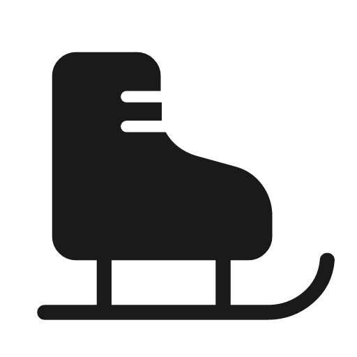 Ice skating rounded icon, rounded style, from Material Symbols Light