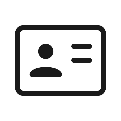 Id card outline rounded icon, rounded style, from Material Symbols Light