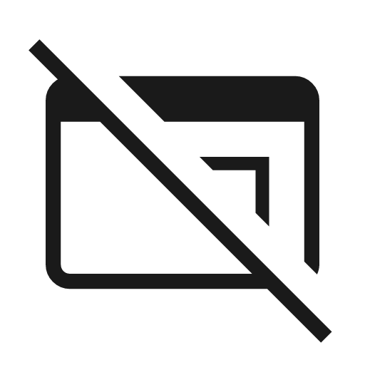 Iframe off outline icon, outline style, from Material Symbols Light