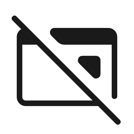 Iframe off rounded icon, rounded style, from Material Symbols Light