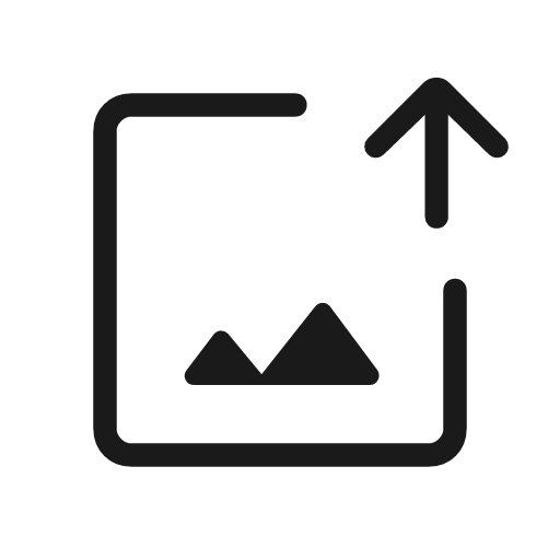 Image arrow up outline rounded icon, rounded style, from Material Symbols Light