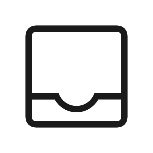 Inbox outline icon, outline style, from Material Symbols Light