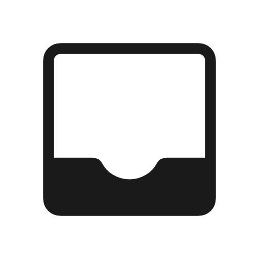 Inbox rounded icon, rounded style, from Material Symbols Light