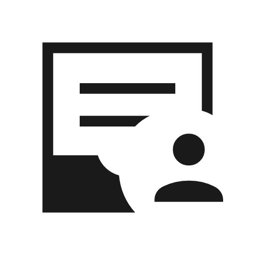 Inbox text person sharp icon, sharp-cornered style, from Material Symbols Light
