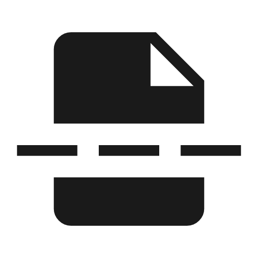 Insert page break icon, solid style, from Material Symbols Light