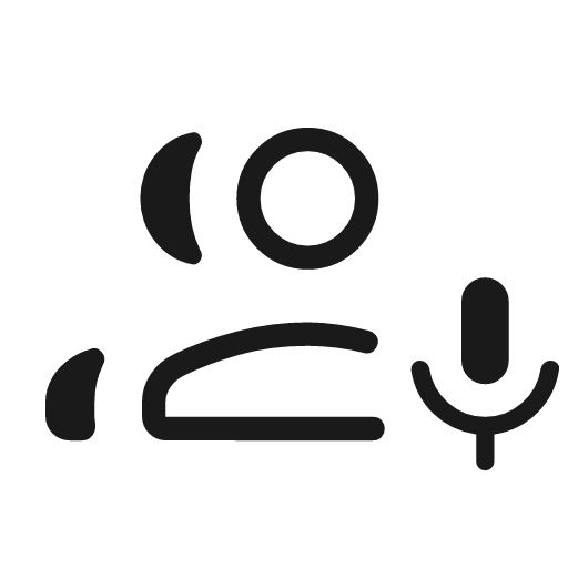 Interpreter mode outline rounded icon, rounded style, from Material Symbols Light
