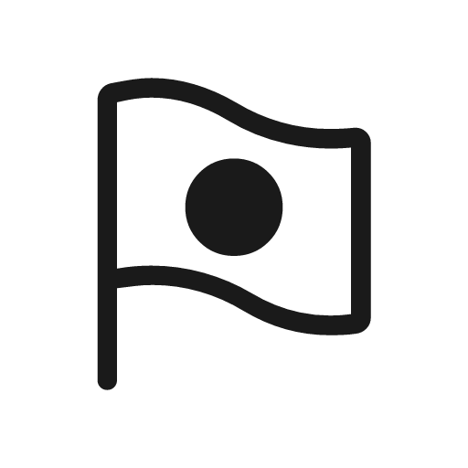 Japanese flag outline rounded icon, rounded style, from Material Symbols Light