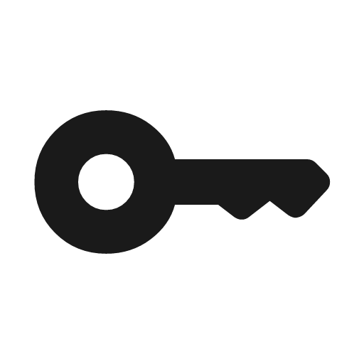 Key rounded icon, rounded style, from Material Symbols Light