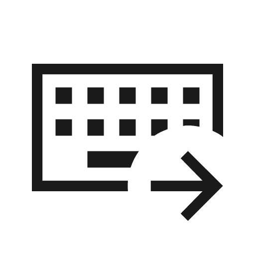 Keyboard external input outline sharp icon, sharp-cornered style, from Material Symbols Light