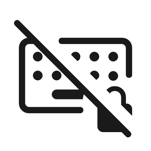 Keyboard lock off outline rounded icon, rounded style, from Material Symbols Light