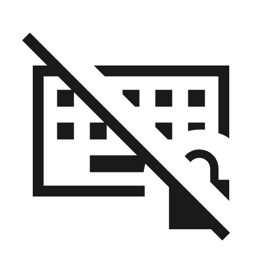 Keyboard lock off outline sharp icon, sharp-cornered style, from Material Symbols Light