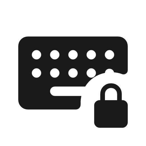 Keyboard lock rounded icon, rounded style, from Material Symbols Light