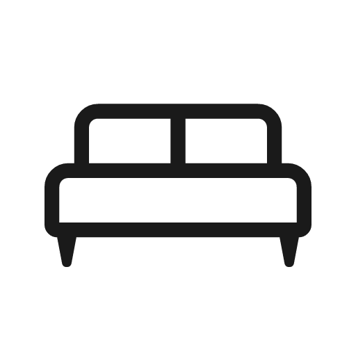 King bed outline rounded icon, rounded style, from Material Symbols Light