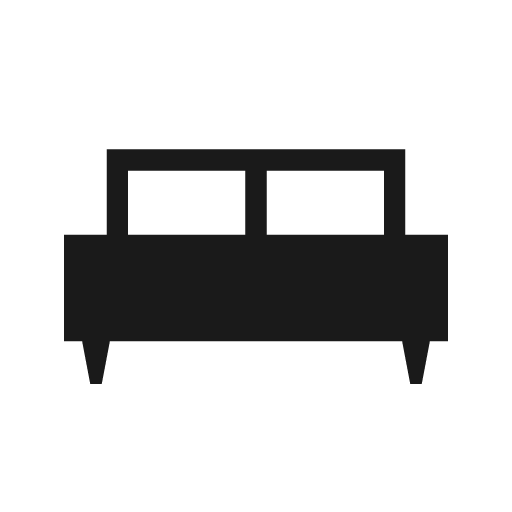 King bed sharp icon, sharp-cornered style, from Material Symbols Light