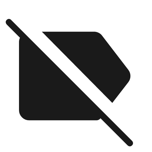 Label off rounded icon, rounded style, from Material Symbols Light