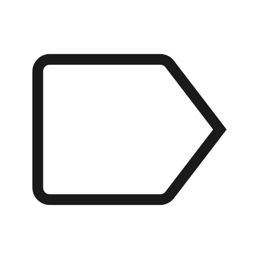 Label outline icon, outline style, from Material Symbols Light