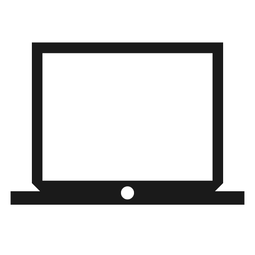 Laptop mac outline sharp icon, sharp-cornered style, from Material Symbols Light
