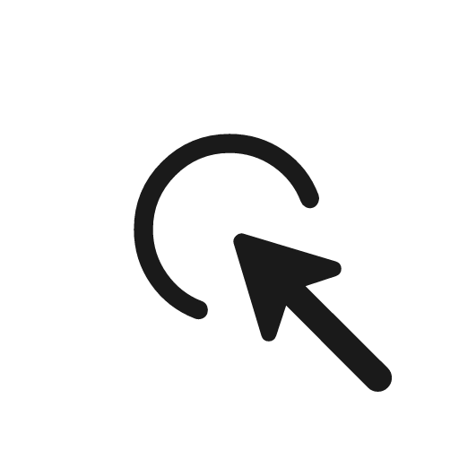 Left click rounded icon, rounded style, from Material Symbols Light
