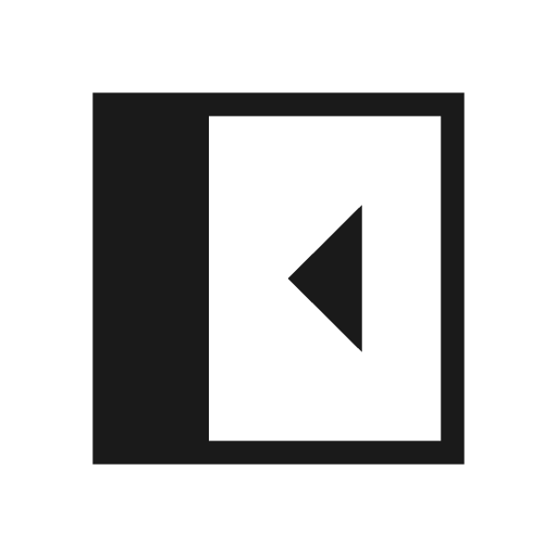 Left panel close sharp icon, sharp-cornered style, from Material Symbols Light
