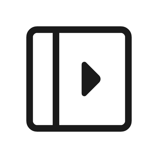 Left panel open outline rounded icon, rounded style, from Material Symbols Light