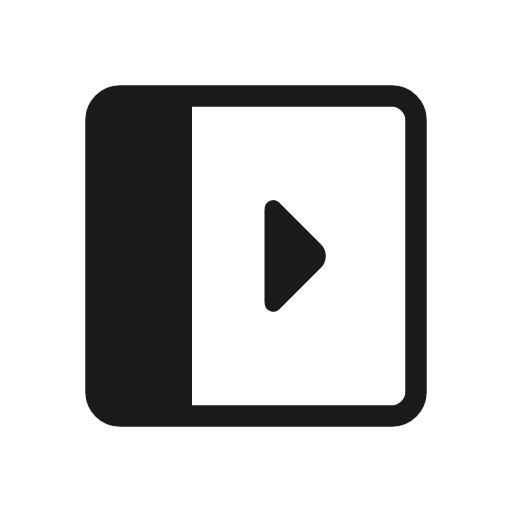 Left panel open rounded icon, rounded style, from Material Symbols Light