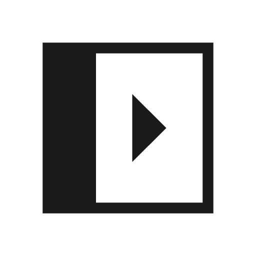 Left panel open sharp icon, sharp-cornered style, from Material Symbols Light