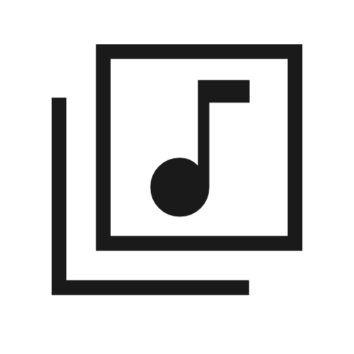 Library music outline sharp icon, sharp-cornered style, from Material Symbols Light