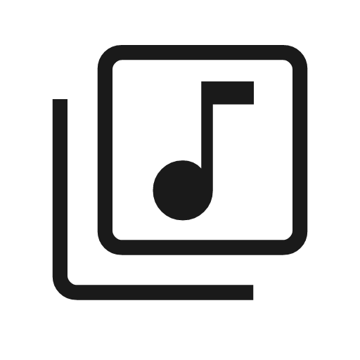 Library music outline icon, outline style, from Material Symbols Light