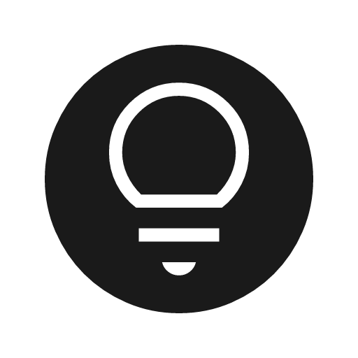 Lightbulb circle icon, solid style, from Material Symbols Light