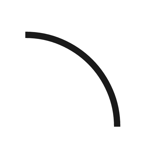 Line curve icon, solid style, from Material Symbols Light