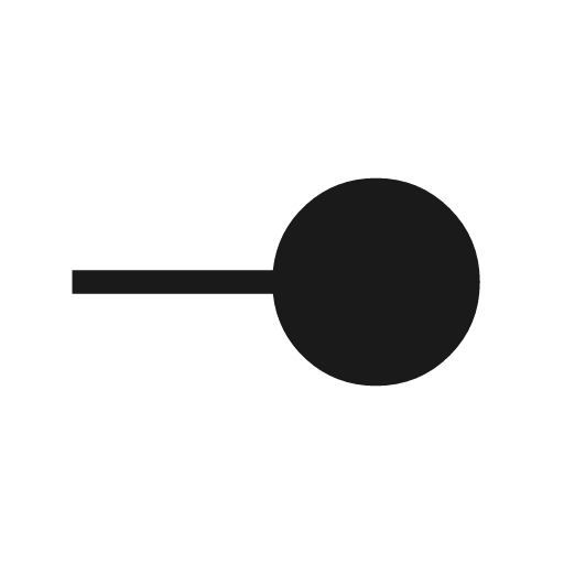 Line end circle icon, solid style, from Material Symbols Light
