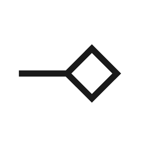 Line end diamond outline icon, outline style, from Material Symbols Light
