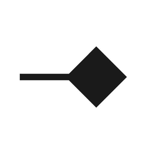 Line end diamond icon, solid style, from Material Symbols Light