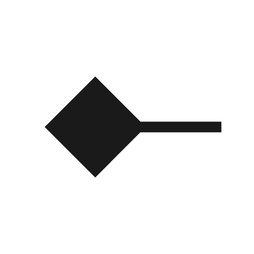 Line start diamond icon, solid style, from Material Symbols Light