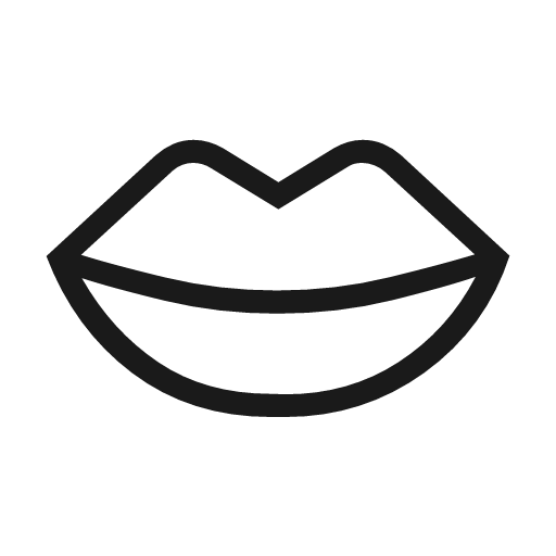 Lips outline icon, outline style, from Material Symbols Light