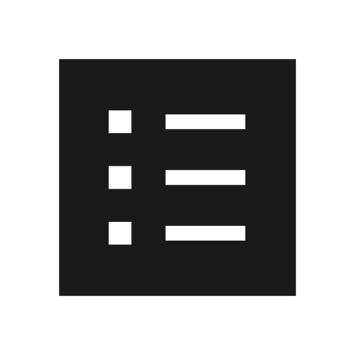 List alt sharp icon, sharp-cornered style, from Material Symbols Light