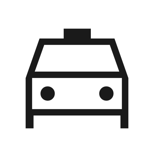 Local taxi outline sharp icon, sharp-cornered style, from Material Symbols Light