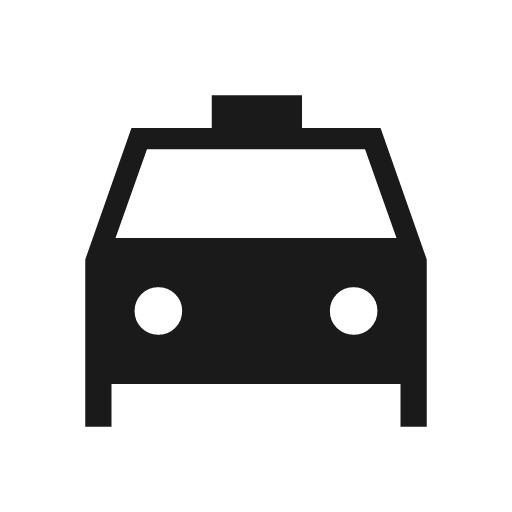 Local taxi sharp icon, sharp-cornered style, from Material Symbols Light