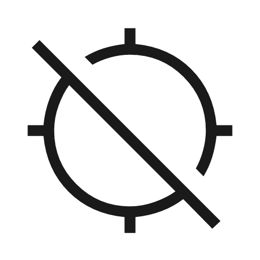 Location disabled icon, solid style, from Material Symbols Light