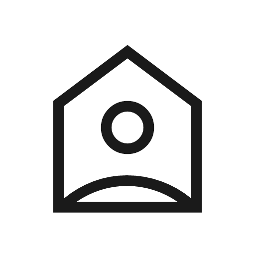 Location home outline icon, outline style, from Material Symbols Light