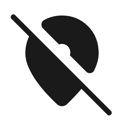 Location off rounded icon, rounded style, from Material Symbols Light