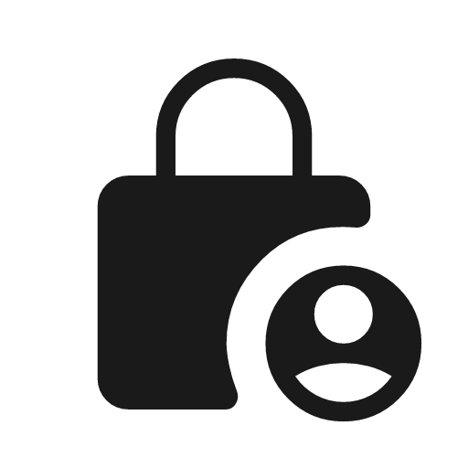 Lock person rounded icon, rounded style, from Material Symbols Light