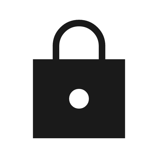 Lock sharp icon, sharp-cornered style, from Material Symbols Light