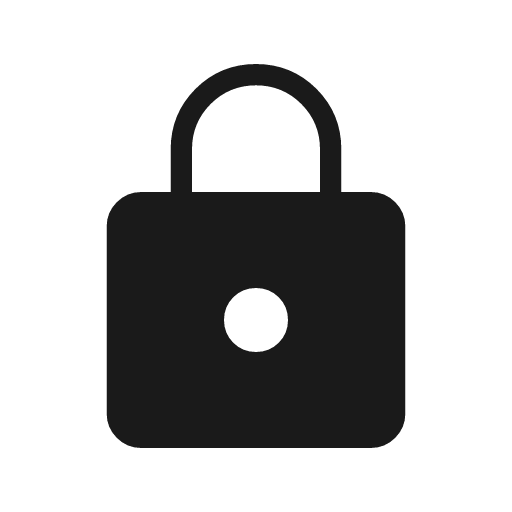 Lock icon, solid style, from Material Symbols Light