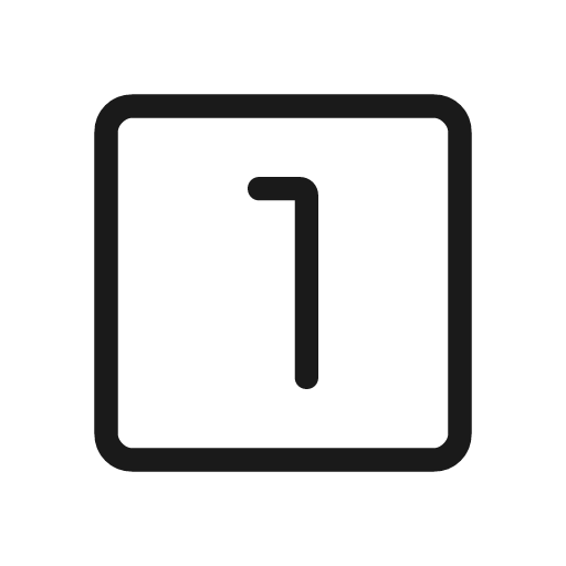 Looks one outline rounded icon, rounded style, from Material Symbols Light