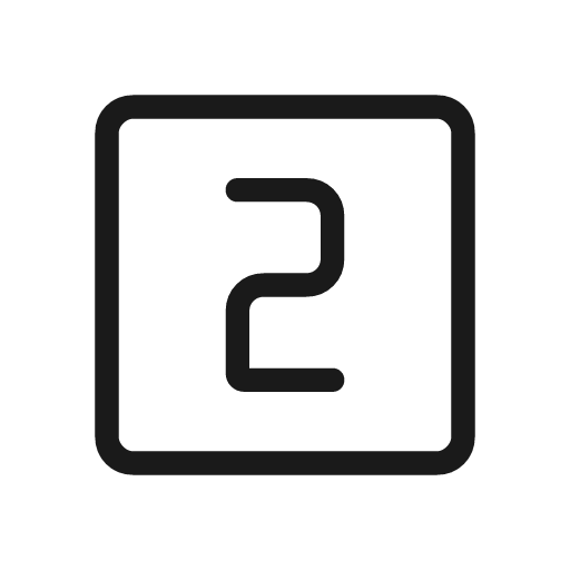 Looks two outline rounded icon, rounded style, from Material Symbols Light