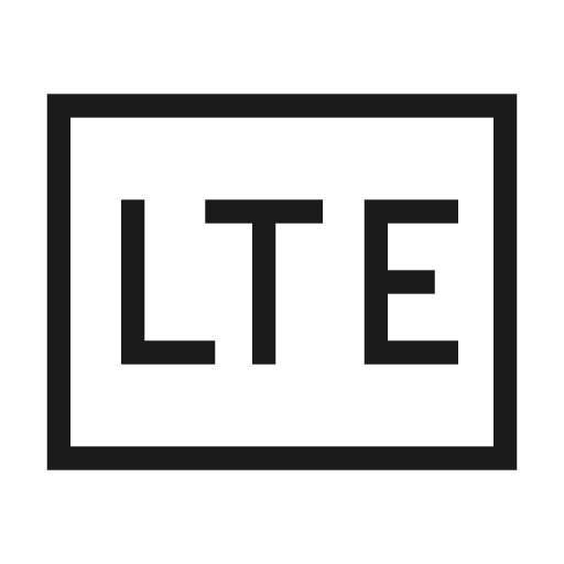 Lte mobiledata badge outline sharp icon, sharp-cornered style, from Material Symbols Light