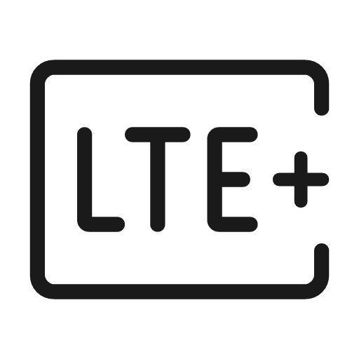 Lte plus mobiledata badge outline rounded icon, rounded style, from Material Symbols Light