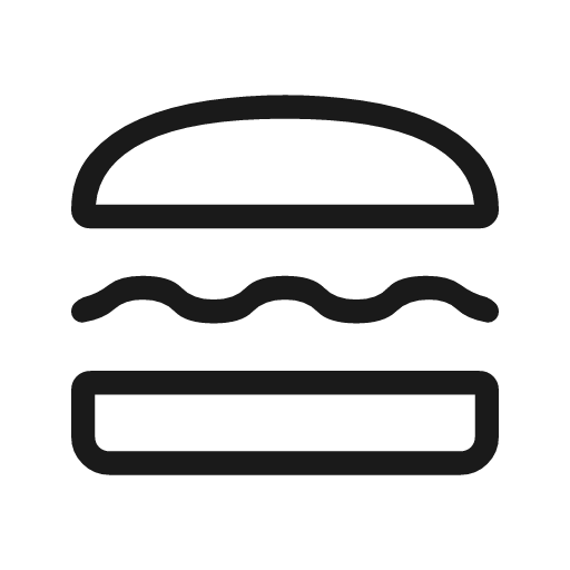 Lunch dining outline rounded icon, rounded style, from Material Symbols Light
